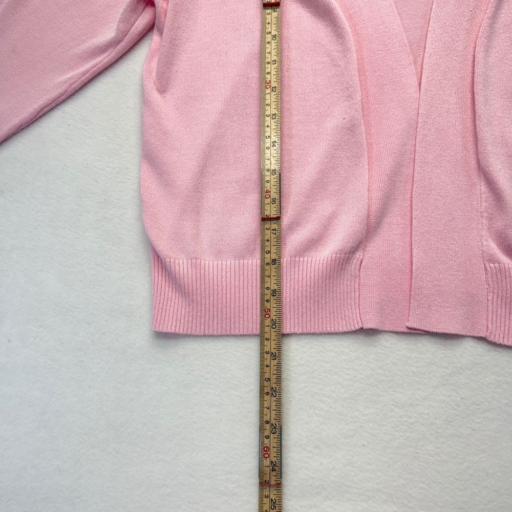 Cielo Open Front Ribbed Cardigan Sweater Women XL Pink - Picture 5 of 6